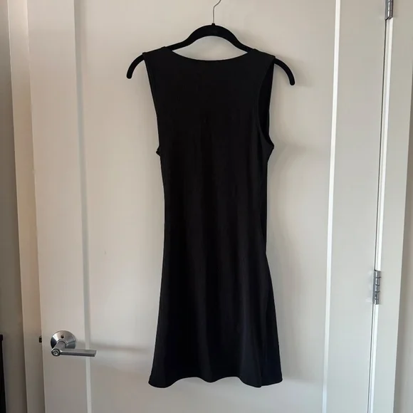 Slinky Black Draped Mini Dress – Size M - Picture 2 of 3
